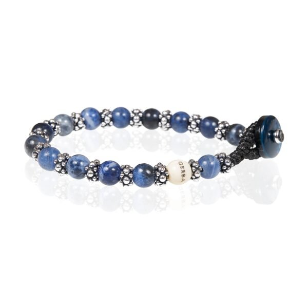 Bracciale Uomo Gerba Lab Con Occhio Di Tigre Blu E Madreperla 3 - Verre Gioielli Bracciale Uomo Gerba Lab Con Occhio Di Tigre Blu E Madreperla