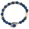 Bracciale Unisex Gerba Lab Con Occhio Di Tigre Blu Cobalto 1 - Verre Gioielli Bracciale Unisex Gerba Lab Con Occhio Di Tigre Blu Cobalto