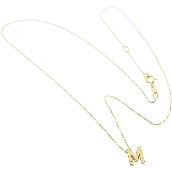 Collana Donna Bliss In Oro Giallo 9 Kt E Diamanti 0.003 Ct Con Inziale