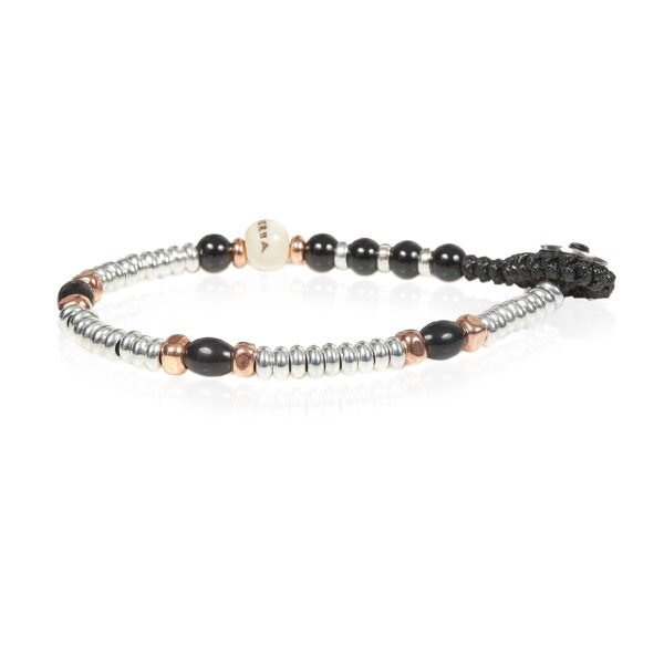 Bracciale Unisex Gerba In Argento 925 E Onice Nero 3 - Verre Gioielli Bracciale Unisex Gerba In Argento 925 E Onice Nero