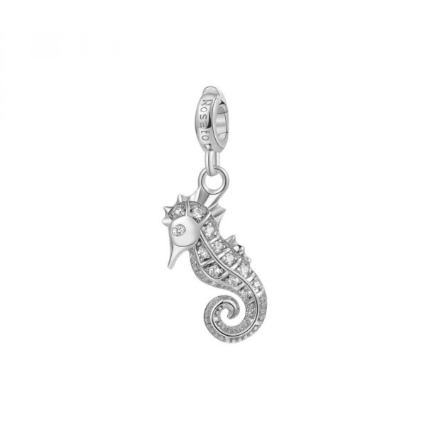 Charm Donna Rosato Storie Cavalluccio Marino In Argento E Cubic Zirconia