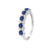 Anello Donna Bliss Semi Veretta In Oro Bianco 18 Kt Con Diamanti 0.05 Ct E Zaffiri 0.8 Ct 1 - Verre Gioielli Anello Donna Bliss Semi Veretta In Oro Bianco 18 Kt Con Diamanti 0.05 Ct E Zaffiri 0.8 Ct