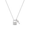 Collana Donna Amen In Argento 925 Con Lucchetto E Chiave Pendenti E Zirconi Bianchi 1 - Verre Gioielli Collana Donna Amen In Argento 925 Con Lucchetto E Chiave Pendenti E Zirconi Bianchi