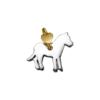 Charm Dodo Mariani Cavallo In Argento 925 E Contromaglia in Oro Giallo 9 Kt