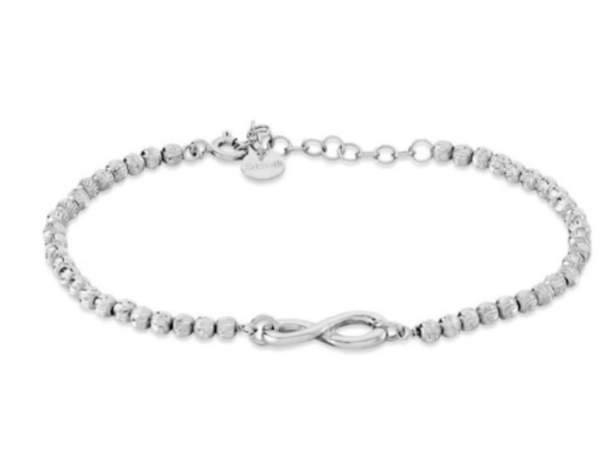 Cavigliera In Argento Sterling 925 Lunga 10 Pollici - Marina Lucida Taglio Diamante - Made In Italy
