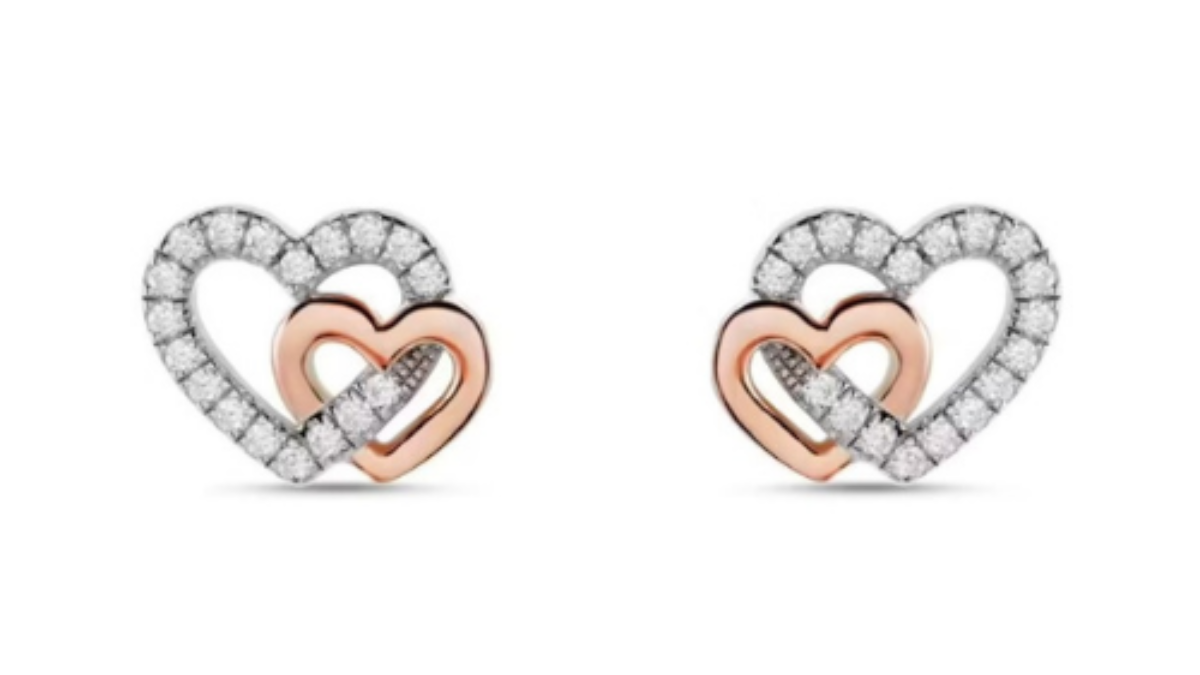 Orecchini A Cuore In Argento 925 Con Zirconi Cubici – Gioiello Donna Elegante – Confezione Regalo