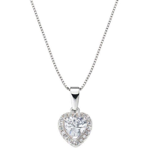 Collana Donna Amen In Argento 925 Con Cuore Pendente E Zirconi Bianchi 3 - Verre Gioielli Collana Donna Amen In Argento 925 Con Cuore Pendente E Zirconi Bianchi