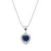 Collana Donna Amen In Argento 925 Con Cuore Pendente E Zirconi Blu