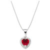 Collana Donna Amen In Argento 925 Con Cuore Pendente E Zirconi Rossi