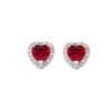 Orecchini Donna Amen In Argento 925 A Cuore Con Zirconi Bianchi E Rossi
