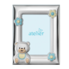 Cornice Portafoto Atelier Baby Celeste In Argento 925 Con Orsetto