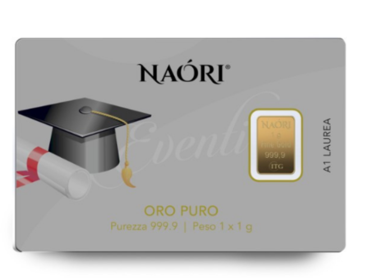 Due Lingotti d'oro Battesimo da 1 grammo Naori