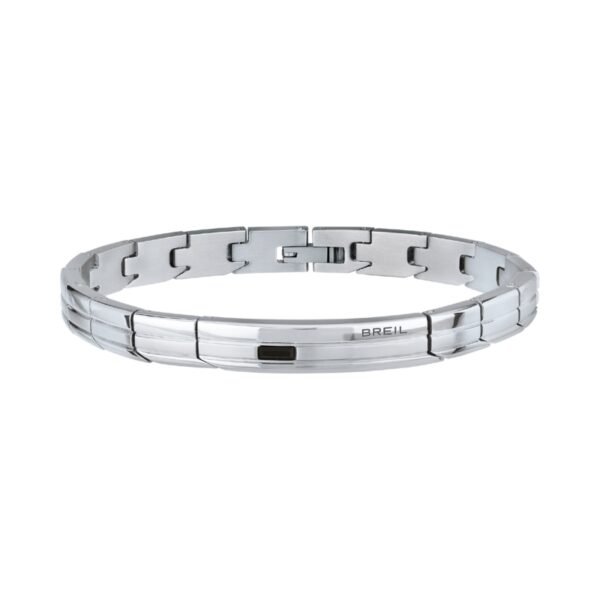 Bracciale Uomo Breil In Acciaio E Cristallo Nero 3 - Verre Gioielli Bracciale Uomo Breil In Acciaio E Cristallo Nero