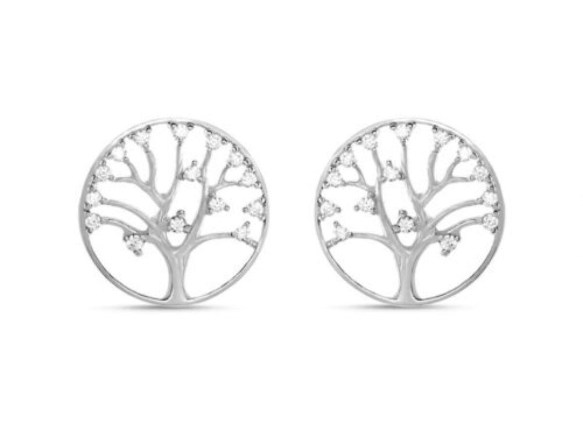Orecchini in Argento Cometa Zirconi Bianco Catena Forzatina - Prisca Store