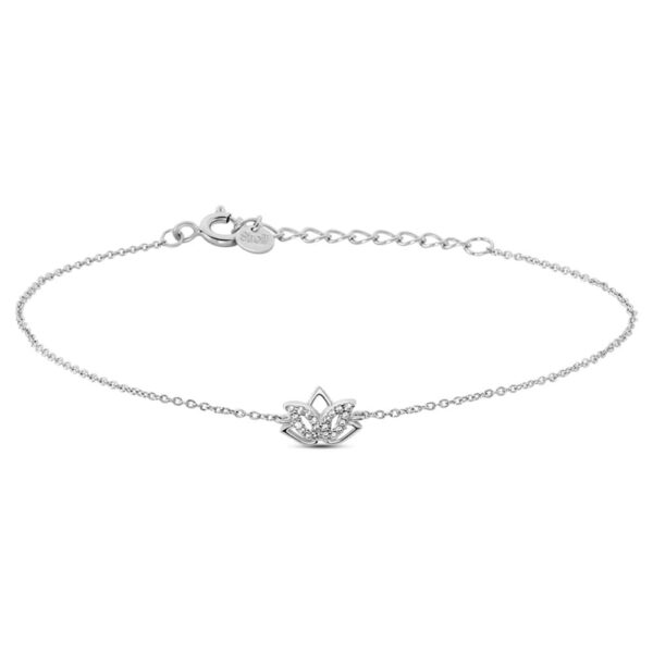 Bracciale Donna Stroili In Argento 925 Con Fiore Di Loto E Zirconi Bianchi