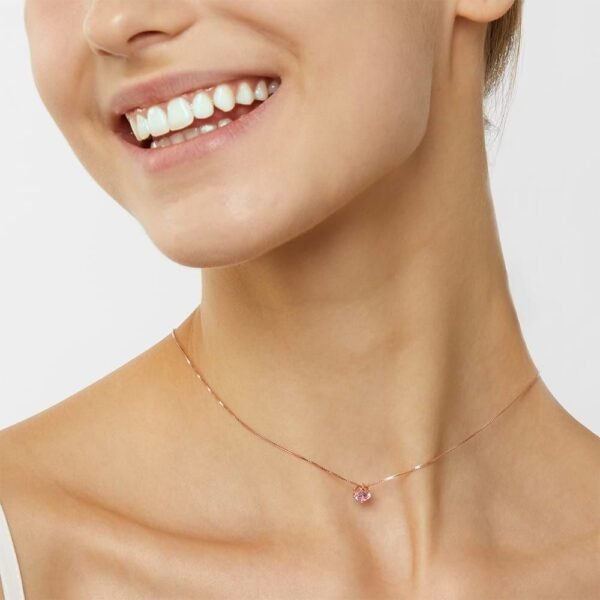 CERSLIMO Collana Girocollo In Argento 925 Con Perline, Placcata Oro/Oro Rosa, Catena Fina 40+5 Cm, Regalo Per Donna - 5