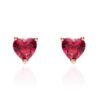 Orecchini Donna Stroili In Argento 925 Rosato Con Zircone Rosso A Cuore 2 - Verre Gioielli Orecchini Donna Stroili In Argento 925 Rosato Con Zircone Rosso A Cuore