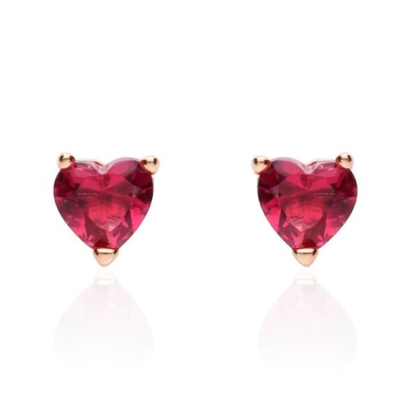 Orecchini Donna Stroili In Argento 925 Rosato Con Zircone Rosso A Cuore 3 - Verre Gioielli Orecchini Donna Stroili In Argento 925 Rosato Con Zircone Rosso A Cuore
