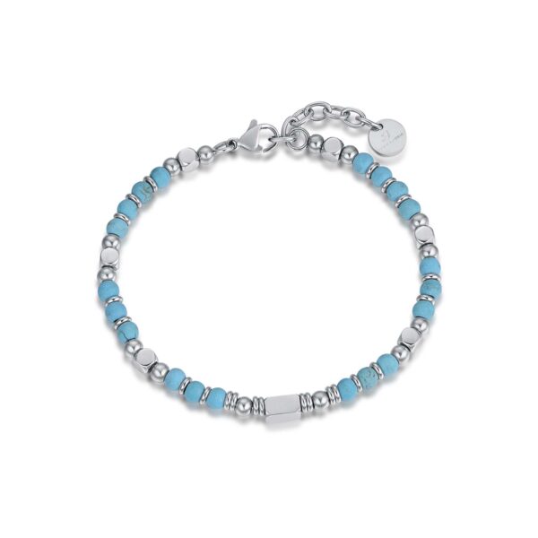 Bracciale Con Perline Naturali LOLIAS | Pietre Ossidiana, Turchese, Occhio Di Tigre | Acciaio Inox | Regolabile - Foto 7