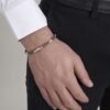 Bracciale Uomo Luca Barra In Acciaio Con Pietre Occhio Di Tigre 1 Verre Gioielli - l'istituzione del gioiello