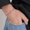 Bracciale Uomo Luca Barra In Acciaio Con Elementi In Ip Silver 2 Verre Gioielli - l'istituzione del gioiello