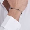 Bracciale Uomo Luca Barra In Acciaio Con Elementi In Ip Nero 2 Verre Gioielli - l'istituzione del gioiello