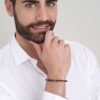 Bracciale Uomo Luca Barra In Acciaio Con Pietre Nere 1 Verre Gioielli - l'istituzione del gioiello