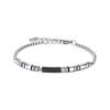 Bracciale Uomo Luca Barra In Acciaio Con Elementi In Ip Nero