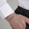 Bracciale Uomo Luca Barra In Acciaio Con Elementi In Ip Nero 2 Verre Gioielli - l'istituzione del gioiello