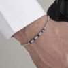 Bracciale Uomo Luca Barra In Acciaio Con Elementi In Ip Blu 1 Verre Gioielli - l'istituzione del gioiello