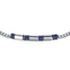 Bracciale Uomo Luca Barra In Acciaio Con Elementi In Ip Blu 2 Verre Gioielli - l'istituzione del gioiello