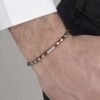 Bracciale Uomo Luca Barra In Acciaio Con Pietre Occhio Di Tigre 2 Verre Gioielli - l'istituzione del gioiello