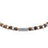 Bracciale Uomo Luca Barra In Acciaio Con Pietre Occhio Di Tigre 1 Verre Gioielli - l'istituzione del gioiello