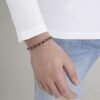 Bracciale Uomo Luca Barra In Acciaio Con Pietre Rosse E Nere 1 Verre Gioielli - l'istituzione del gioiello