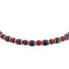 Bracciale Uomo Luca Barra In Acciaio Con Pietre Rosse E Nere 2 Verre Gioielli - l'istituzione del gioiello