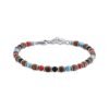 Bracciale Uomo Luca Barra In Acciaio Con Pietre Multicolor 1 - Verre Gioielli Bracciale Uomo Luca Barra In Acciaio Con Pietre Multicolor