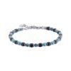 Bracciale Uomo Luca Barra In Acciaio Con Pietre Turchesi E Nere