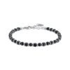 Bracciale Uomo Luca Barra In Acciaio Con Pietre Nere