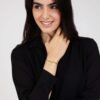 Bracciale Donna Luca Barra In Acciaio Dorato Con Quadrifoglio 1 Verre Gioielli - l'istituzione del gioiello