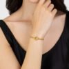Bracciale Donna Luca Barra In Acciaio Dorato 3 Verre Gioielli - l'istituzione del gioiello