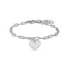 Bracciale Donna Luca Barra In Acciaio Con Cuore E Cristalli Bianchi