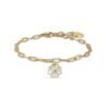 Bracciale Donna Luca Barra In Acciaio Dorato Con Quadrifoglio E Cristalli Bianchi
