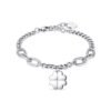 Bracciale Donna Luca Barra In Acciaio Con Quadrifoglio