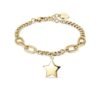 Bracciale Donna Luca Barra In Acciaio Dorato Con Stella 2 - Verre Gioielli Bracciale Donna Luca Barra In Acciaio Dorato Con Stella