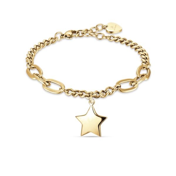 Bracciale Donna Luca Barra In Acciaio Dorato Con Stella