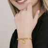 Bracciale Donna Luca Barra In Acciaio Dorato Con Stella 2 Verre Gioielli - l'istituzione del gioiello