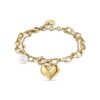 Bracciale Donna Luca Barra In Acciaio Dorato Con Cuore E Perla Bianca 2 - Verre Gioielli Bracciale Donna Luca Barra In Acciaio Dorato Con Cuore E Perla Bianca