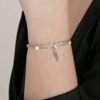 Bracciale Donna Luca Barra In Acciaio Con Cornetto E Cristalli Bianchi 3 Verre Gioielli - l'istituzione del gioiello