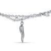 Bracciale Donna Luca Barra In Acciaio Con Cornetto E Cristalli Bianchi 1 Verre Gioielli - l'istituzione del gioiello