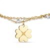 Bracciale Donna Luca Barra In Acciaio Dorato Con Quadrifoglio E Cristalli Bianchi 2 Verre Gioielli - l'istituzione del gioiello